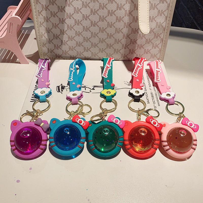 Llavero a la deriva del colegio de gatos al por mayor de planeta acrílico