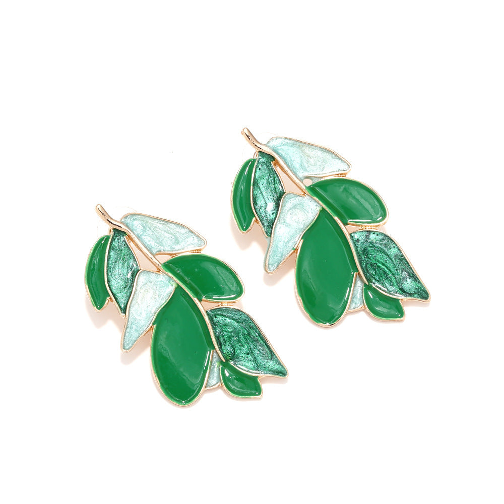 Pendientes de hojas de aceite de goteo de aleación al por mayor