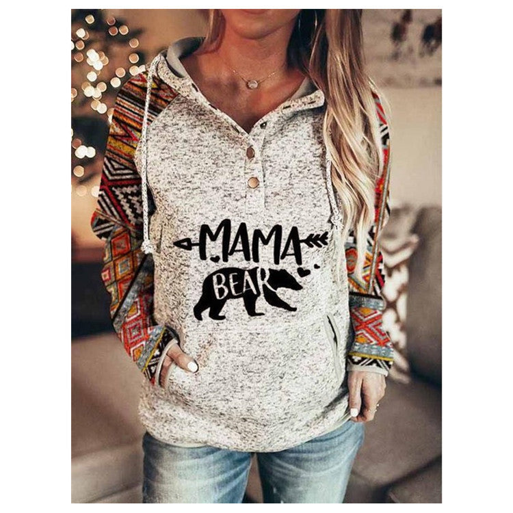 Wholesale Polyester Oversized MAMA Printed Hoodies