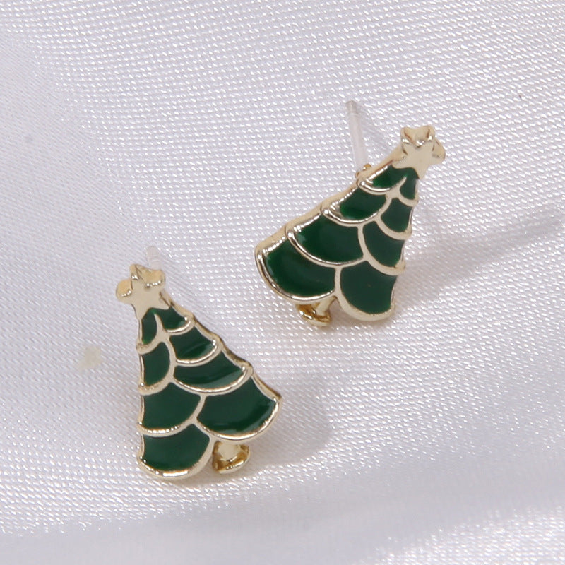 Wholesale Diamond Bell Snowflake Christmas Tree Earrings