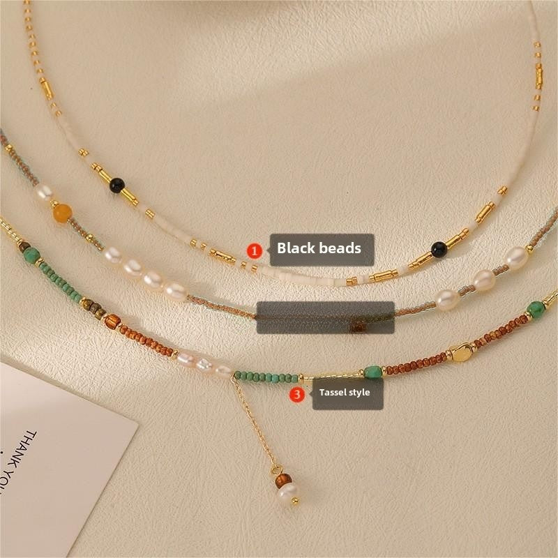Wholesale Stacked Millet Beads Colorful Beaded Necklace