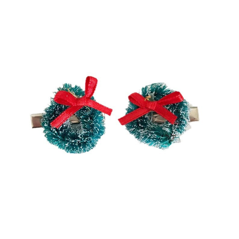 Wholesale Mini Christmas Tree Garland Metal Hair Clips