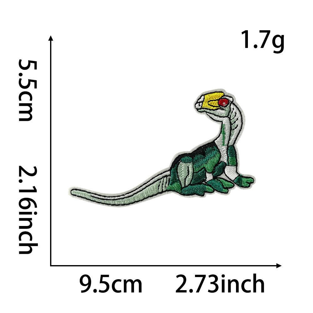 Wholesale Cartoon Dinosaur Decorative Embroidered Patches For Clothing DIY Iron On Craft Supply