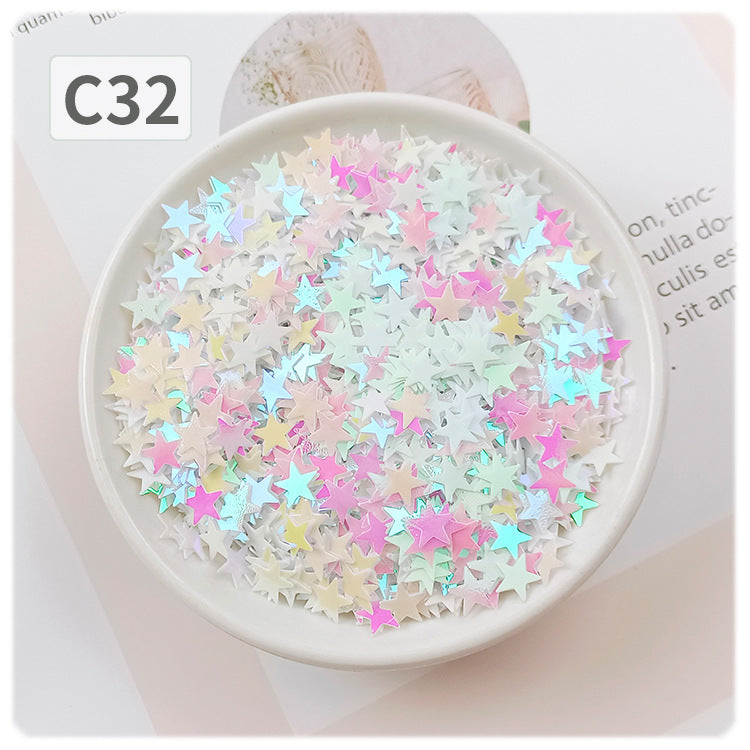 Wholesale DIY oil painting sequins starry sky scattering five-pointed star gold light flat non-porous sheet