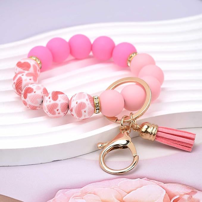 Wholesale  Handmade  Silicone Bead Bracelet Pendant Wristlet Keychain