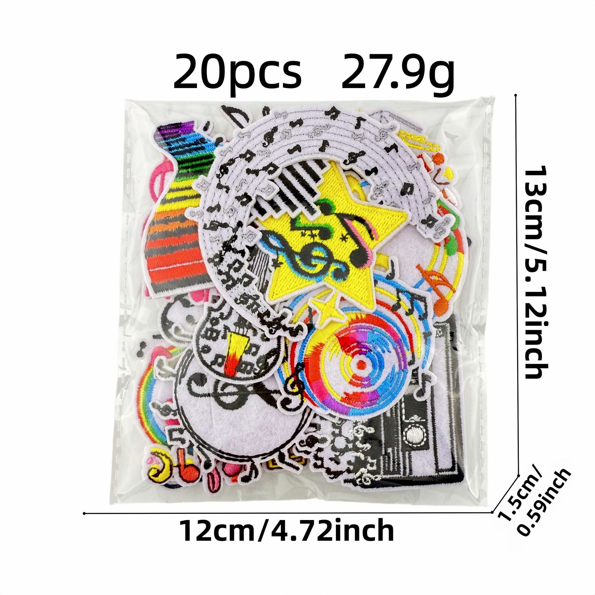 Wholesale Cartoon Music Note Embroidered Patches Iron On Clothing Accessory Trendy Decorative Gift And Boutique Resale