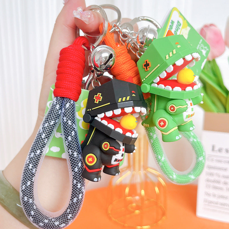 Keychains de silicona de dinosaurio mecha al por mayor