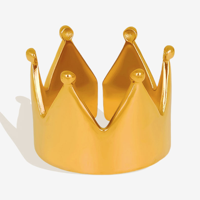 Wholesale crown ring  temperament gold open smooth ring