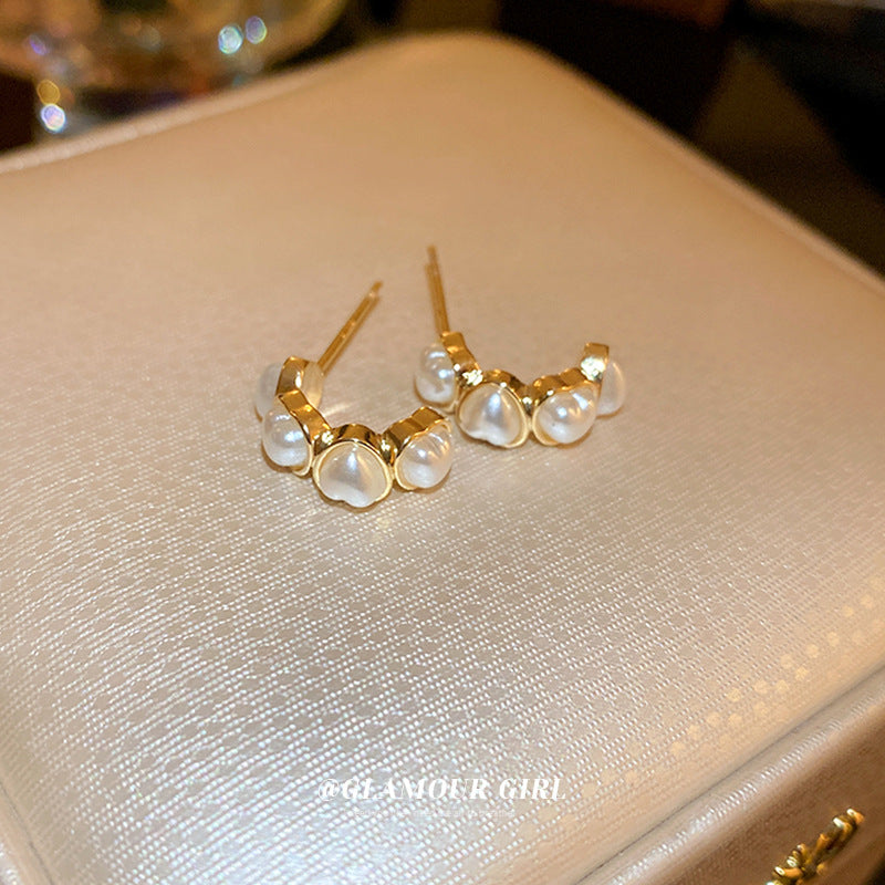 Pendientes de perlas de imitación de forma al por mayor corazón C