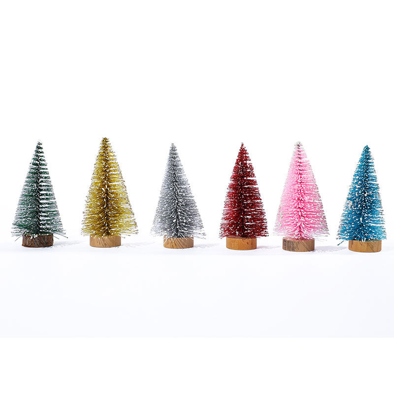Wholesale 4PCS 10cm*4.5cm Colored Gold Onion Pink Cedar Christmas Tree PVC Ornaments