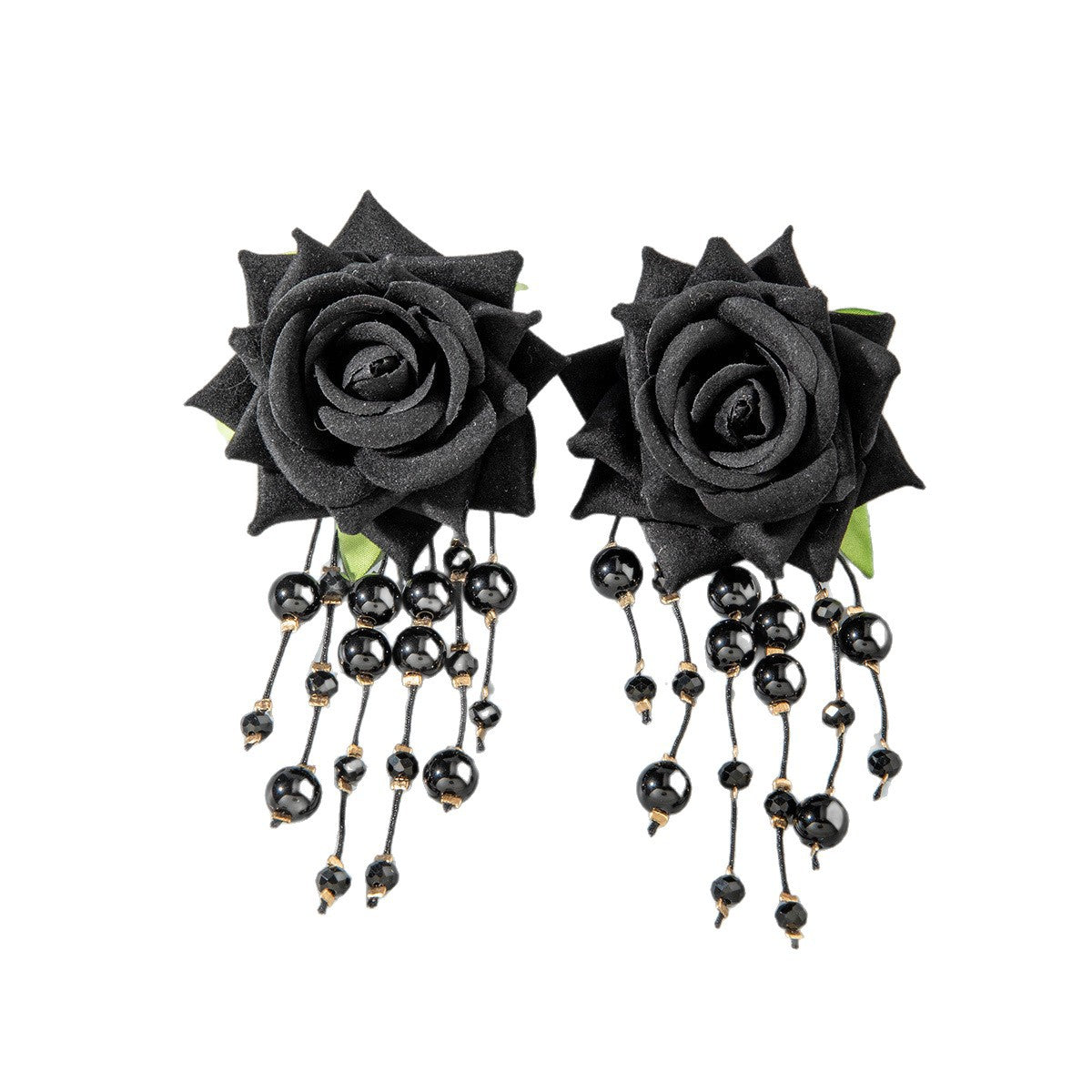Wholesale Colorful three-dimensional rose flower earrings