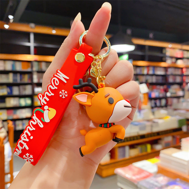 Wholesale Plastic Cartoon Christmas Christmas Tree Snowman Keychain