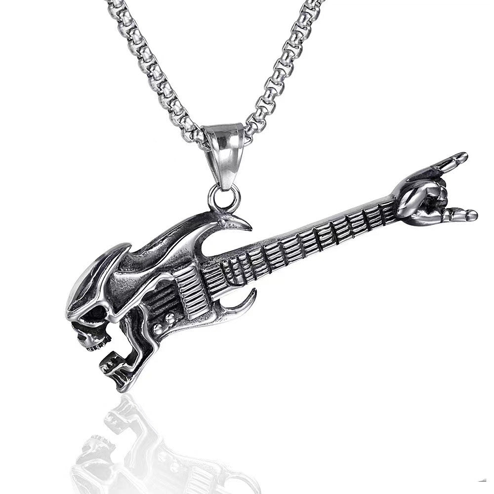 Wholesale Fashion  Hip-Hop Necklace for Men, Personalized Punk Style Steel Chain Pendan