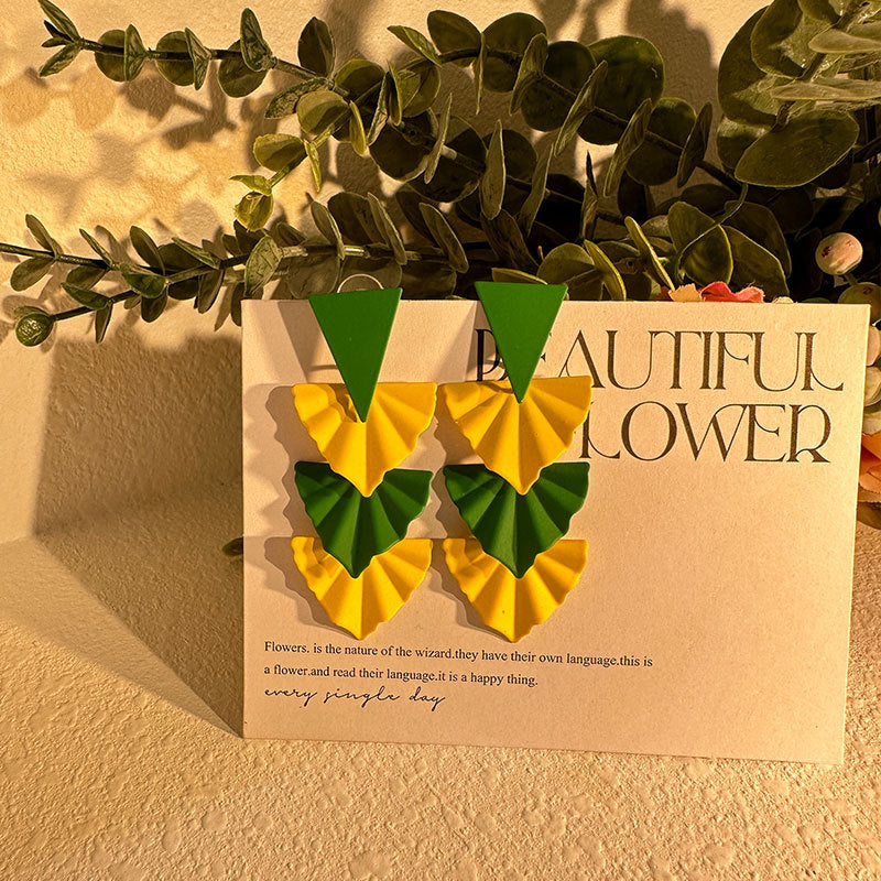 Wholesale Triangular Tree Leaf Earrings