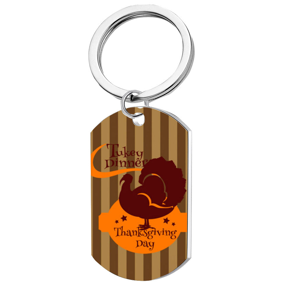 Wholesale Western Farm Stainless Steel Keychain