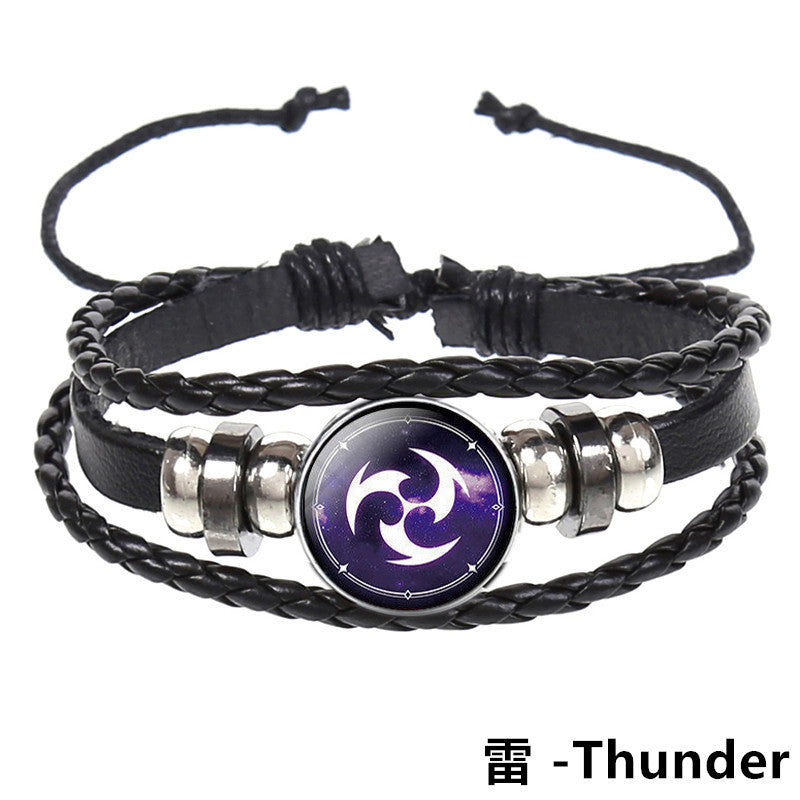 Wholesale Time Gemstone Woven Beaded Leather Bracelet