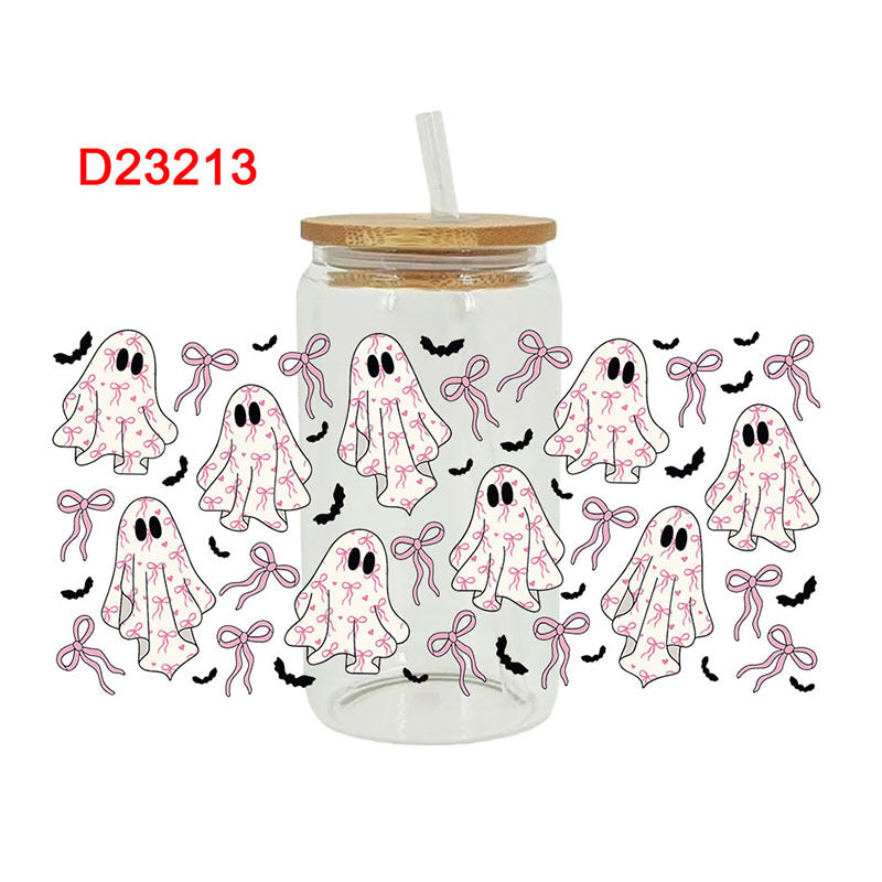Wholesale Pumpkin Ghost Halloween 16oz Cup UV DTF Wraps