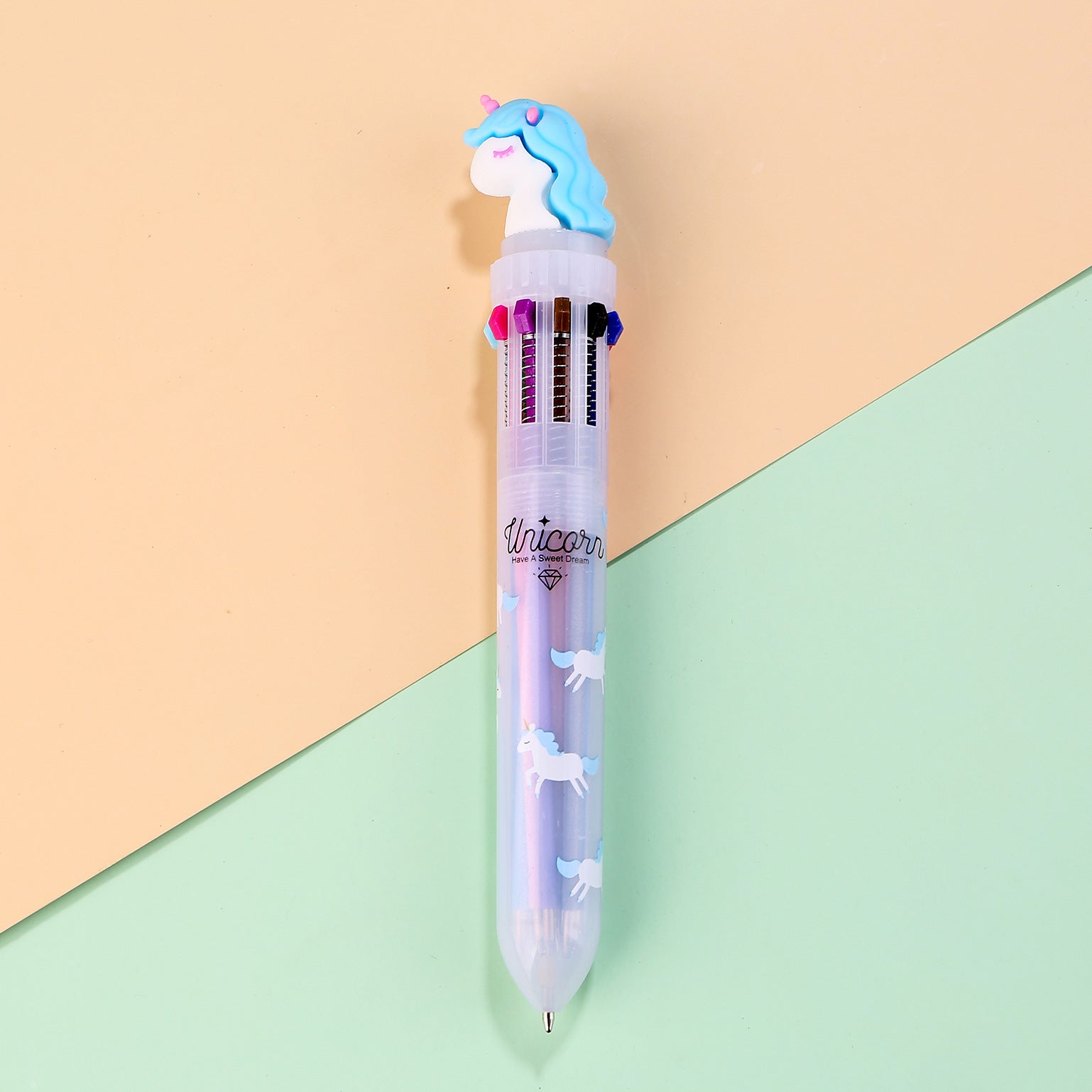 Wholesale Plastic Cartoon Unicorn 10-color Ballpoint Pen