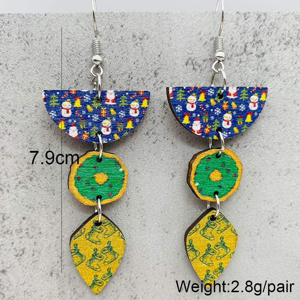 Wholesale Christmas Wood Earrings