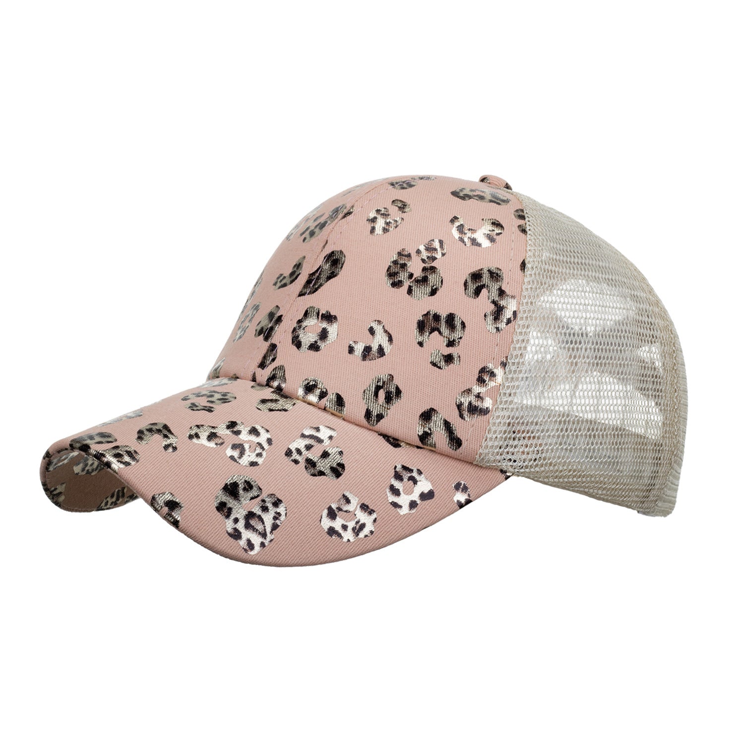 Wholesale  new bronzing leopard horsetail hole baseball cap Women's sun hat