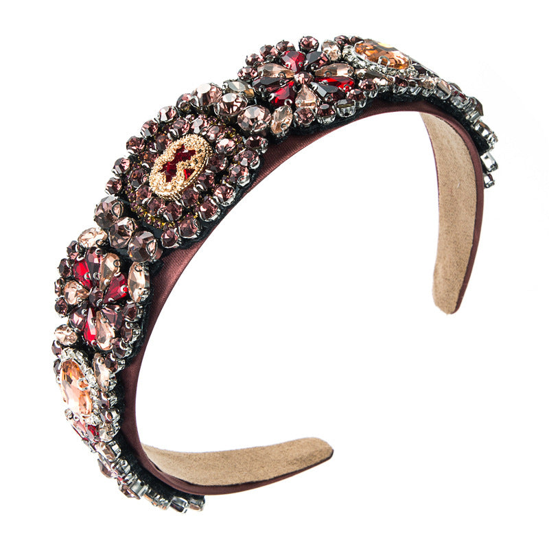 Wholesale Wide-brimmed Personalized Headband with Diamonds