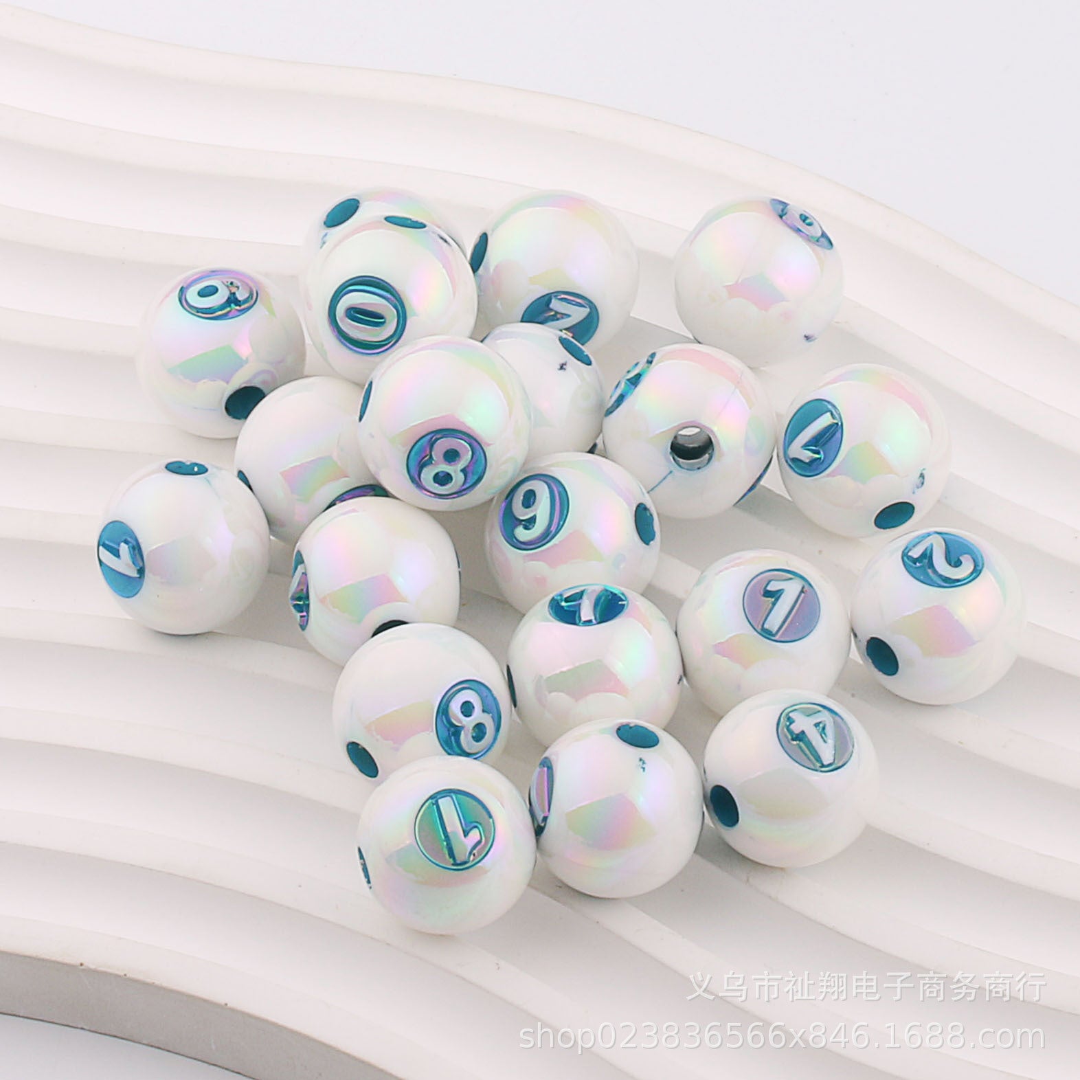 Wholesale 50pcs Mapei Color Digital UV Plating Color Straight Hole DIY Beads