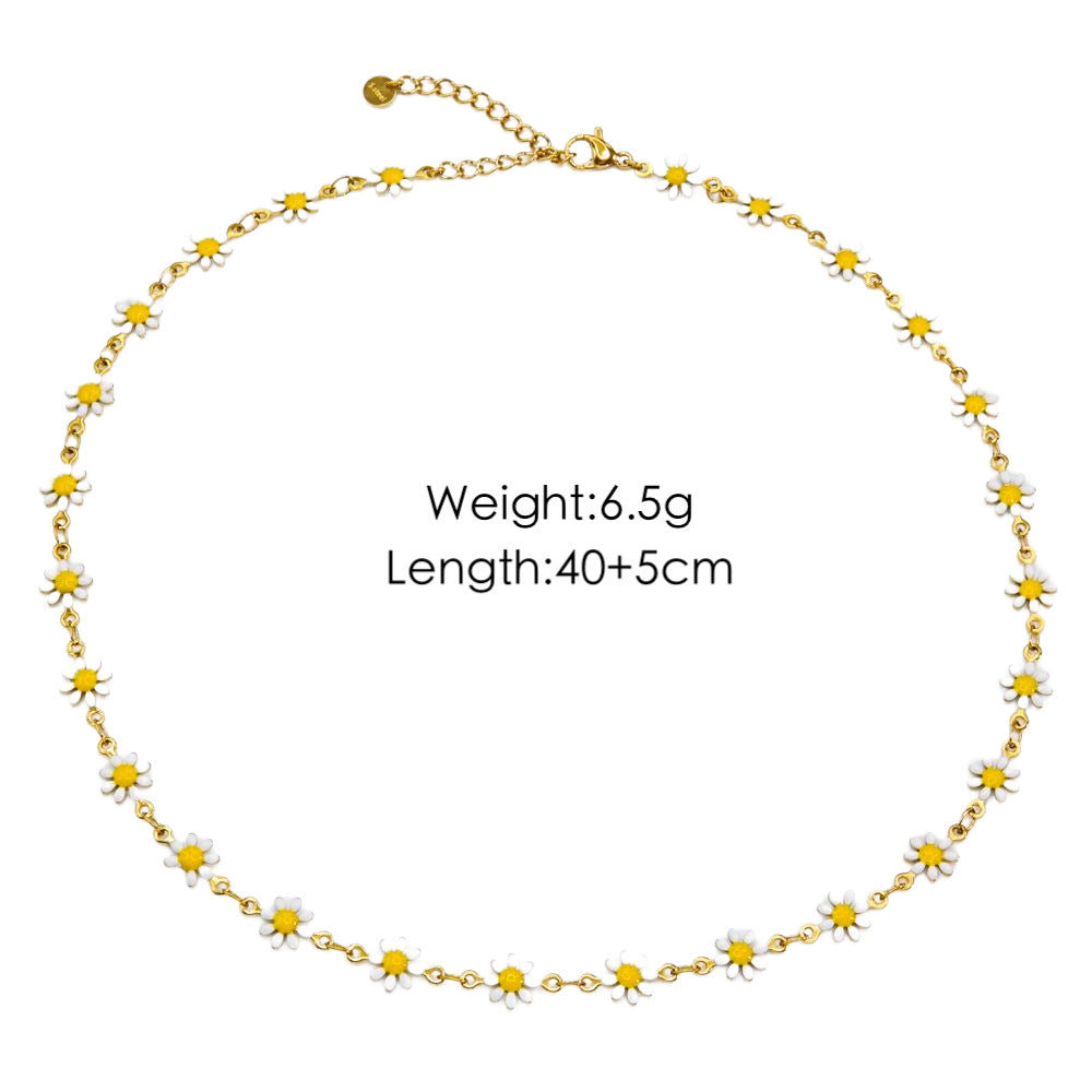 Wholesale Sweet Little Daisy Stainless Steel Necklaces