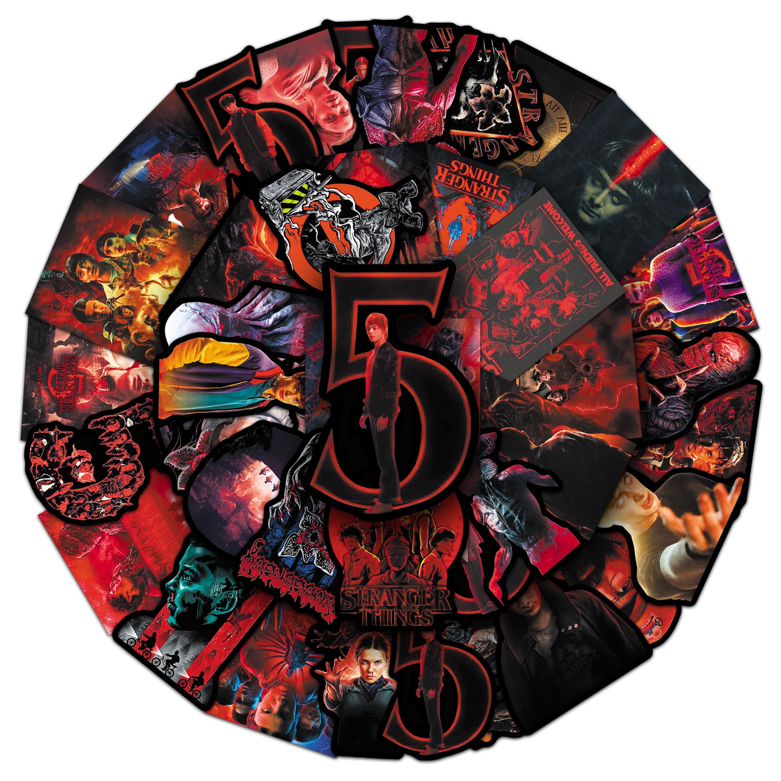 Wholesale 50pcs black and red horror character cartoons Waterproof Vinyl Stickers OLY Exclusive