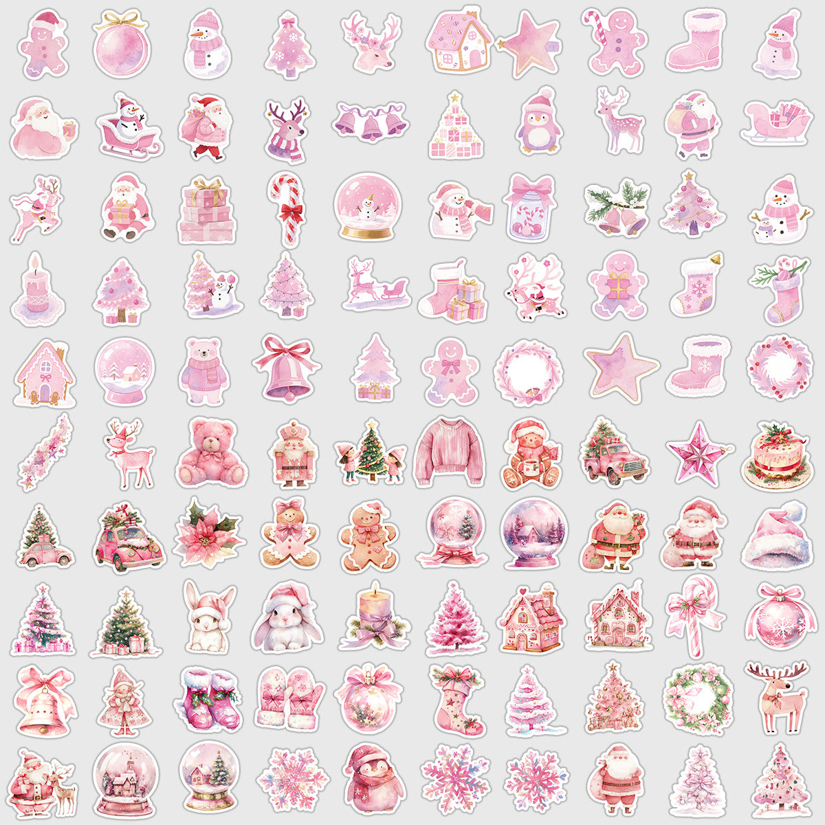 Wholesale 50/ 100pcs  pink Christmas graffiti stickers