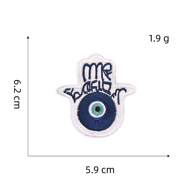 Wholesale Embroidered Evil Eye Iron On Patch Blue Eye Applique Trendy Decorative Accessory For Bags And Clothing Boutique Resale