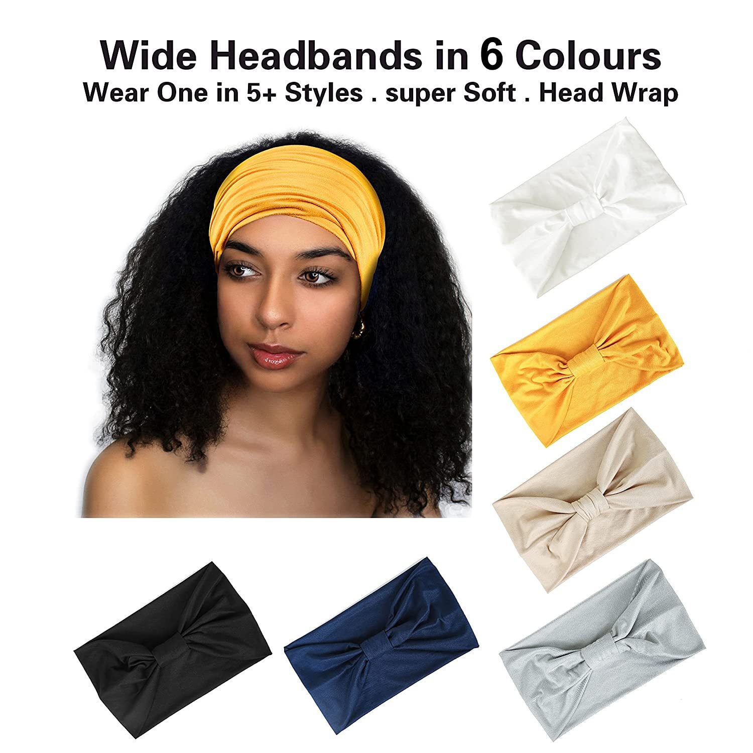 Wholesale Solid color elastic wide brim yoga sweat-absorbent headband