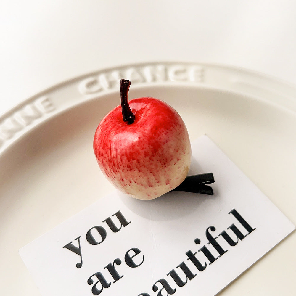 Resina al por mayor clips de cabello de fruta tridimensional