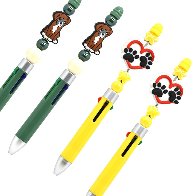 Wholesale Random 100pcs Cute Puppy Beaded Pvc Soft Rubber Beads