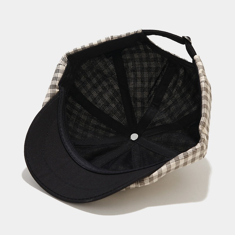 Wholesale Cotton Vintage Plaid Patch Octagonal Hat