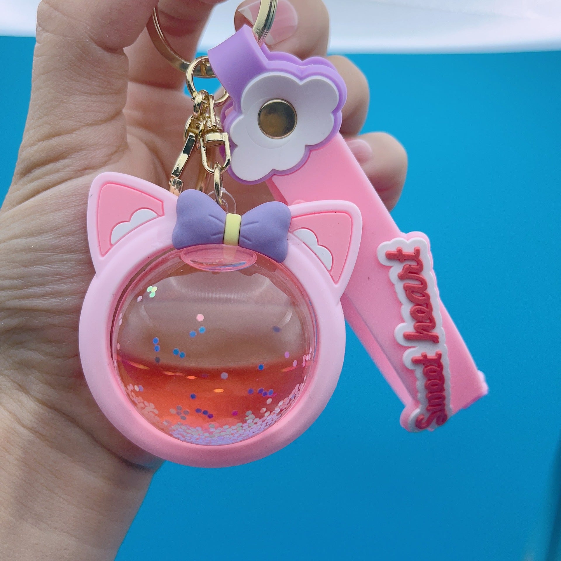 Wholesale Quicksand Bottle Into Oil Acrylic Keychain