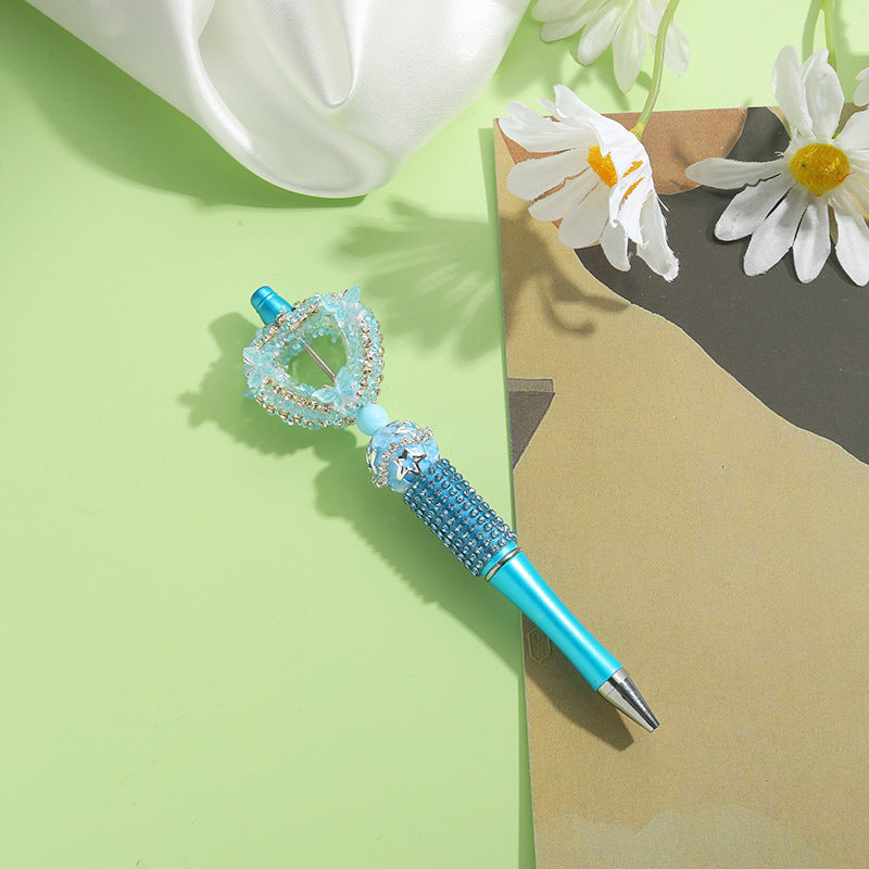 Wholesale Beaded Pens Colorful Handmade Beaded Twisting Rhinestone Love Pen