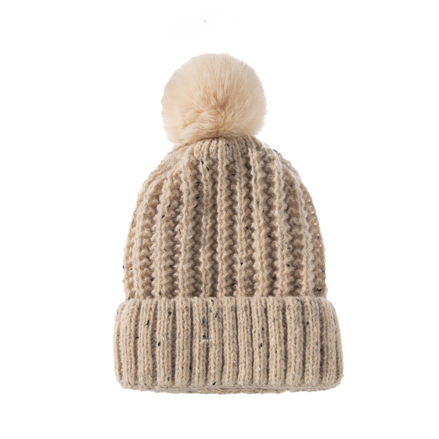 Wholesale of New Plush and Warm Fur Ball Adult TR Knitted Hats