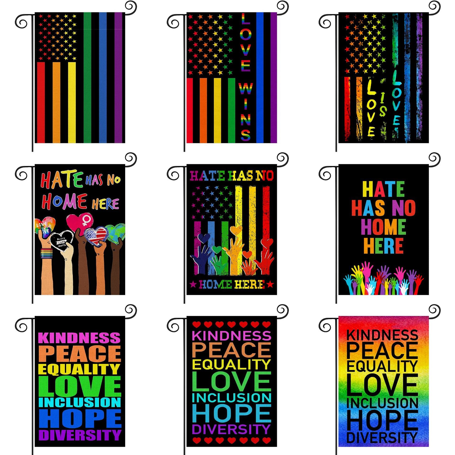 Wholesale Linen LGBT Rainbow Garden Flag