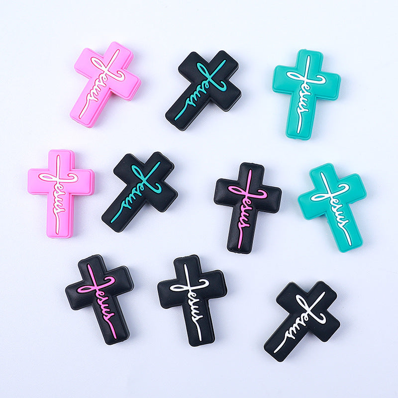 Wholesale 20pcs Cross Silicone Beads
