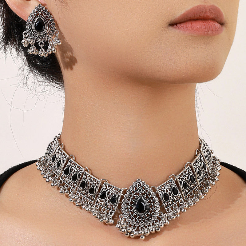 Wholesale Sparkling diamond peacock-shaped droplet Necklace Set