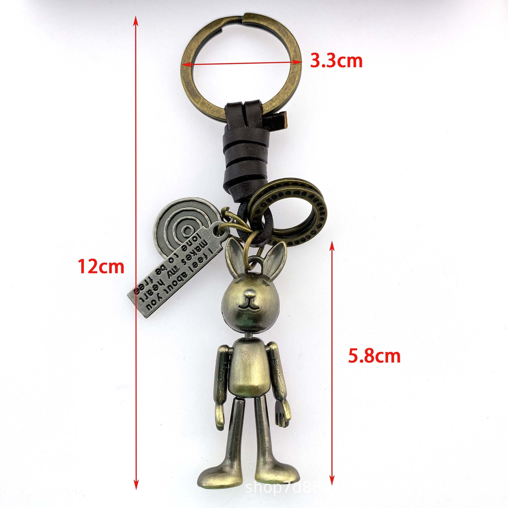 Wholesale Vintage hand-woven movable rabbit keychain