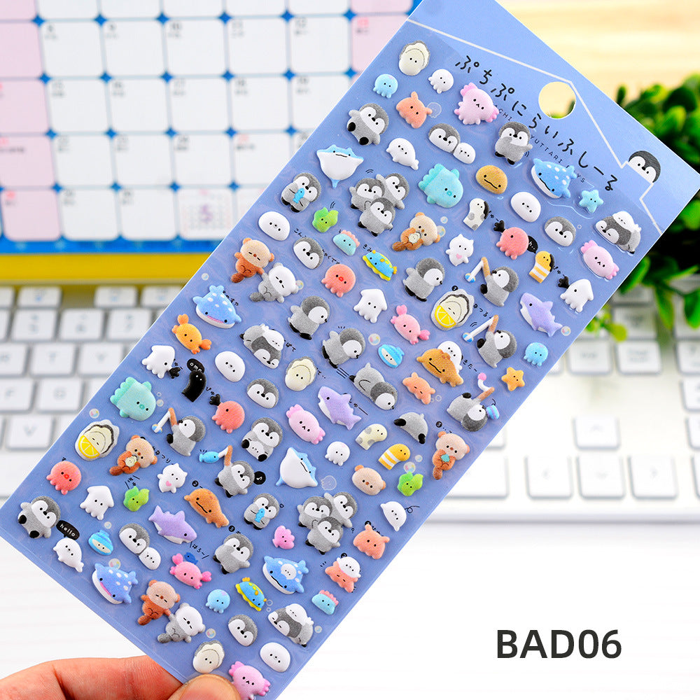 Wholesale Cute cartoon diverse animal foam 3D stickers