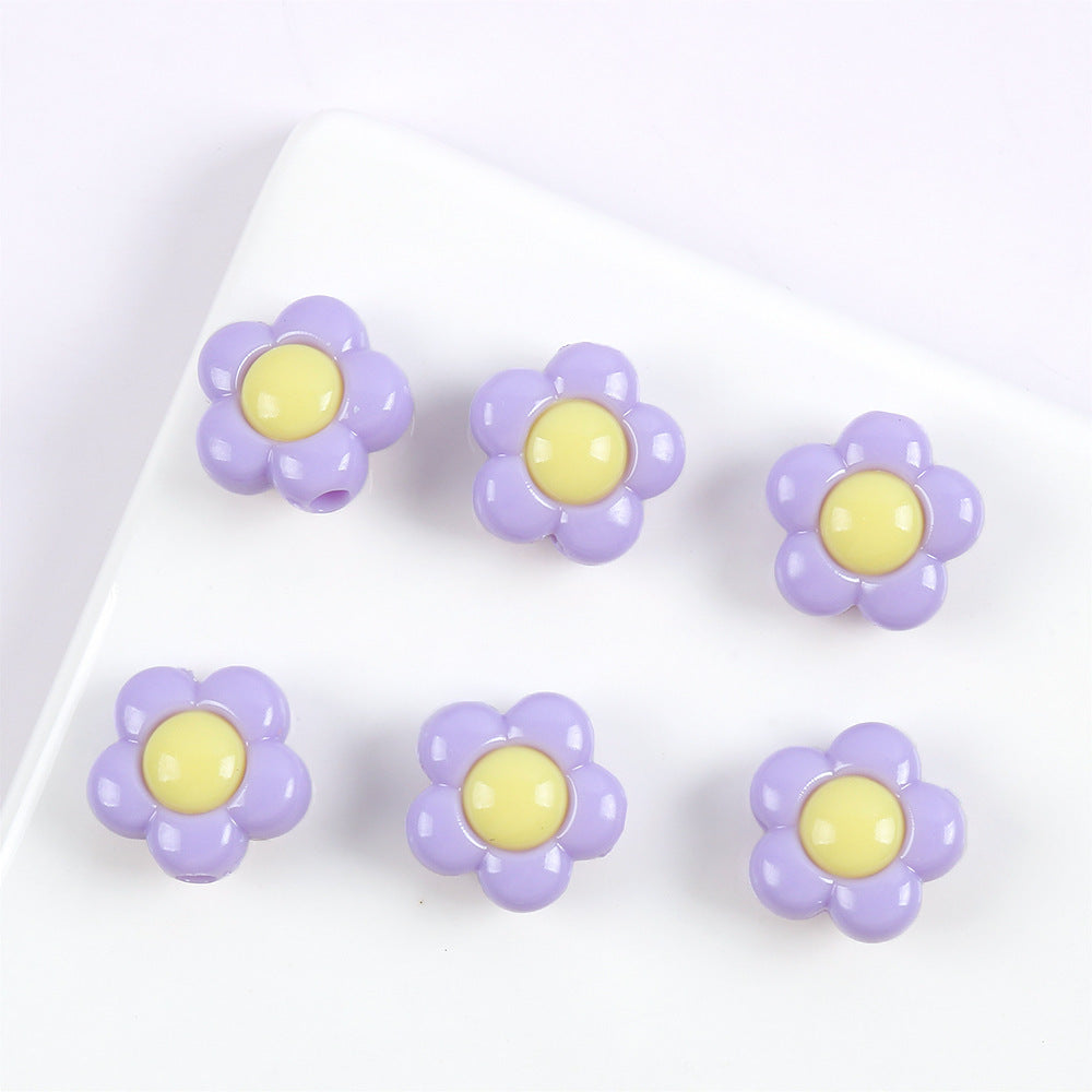 Wholesale 10pcs Acrylic Color Matching Plum Blossom Beads