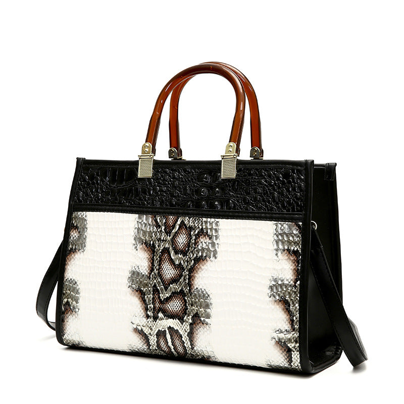 Wholesale PU High-capacity Crocodile Pattern Single Shoulder Diagonal Handbag