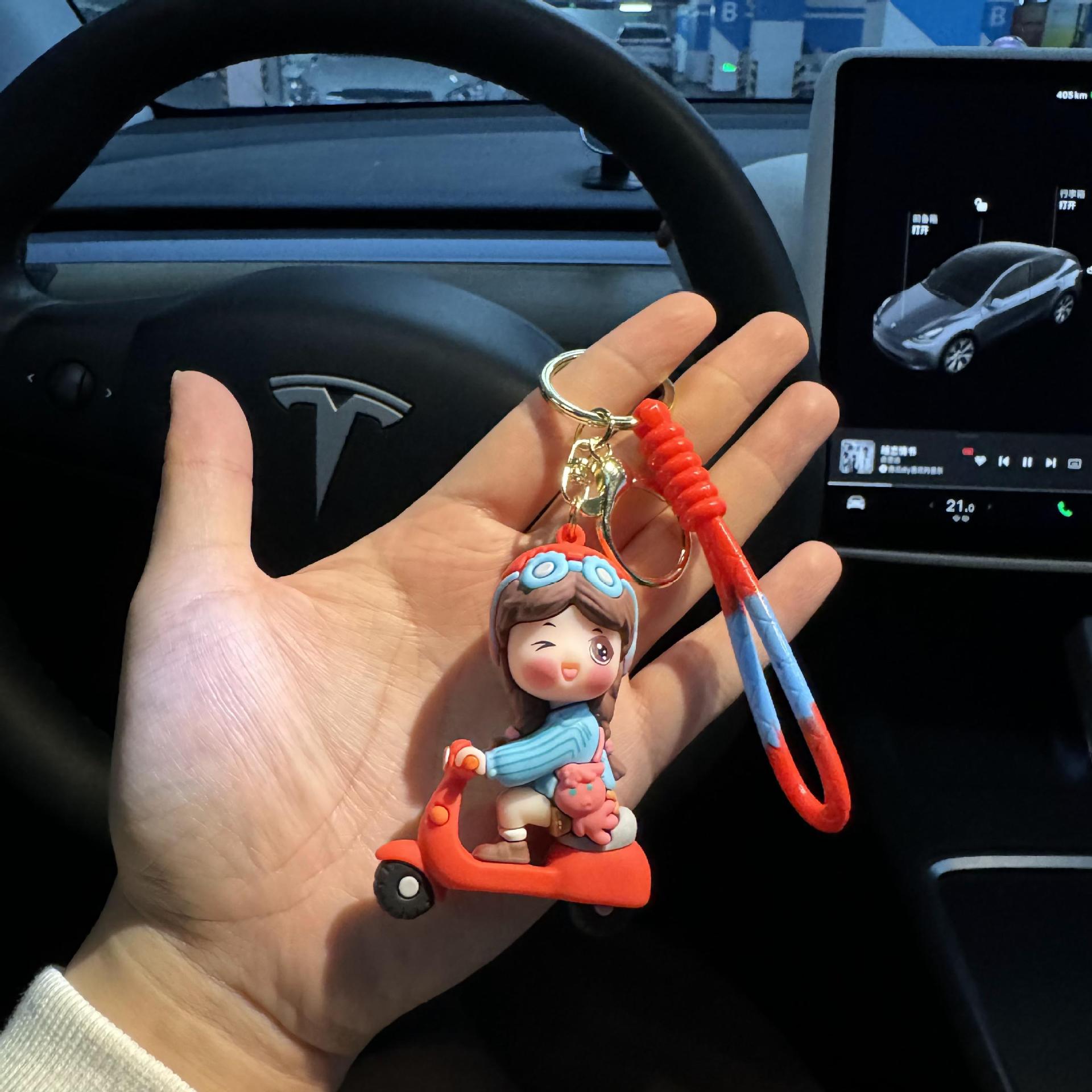 Wholesale Electric Car Boys and Girls Cute Cartoon Keychain Pendant