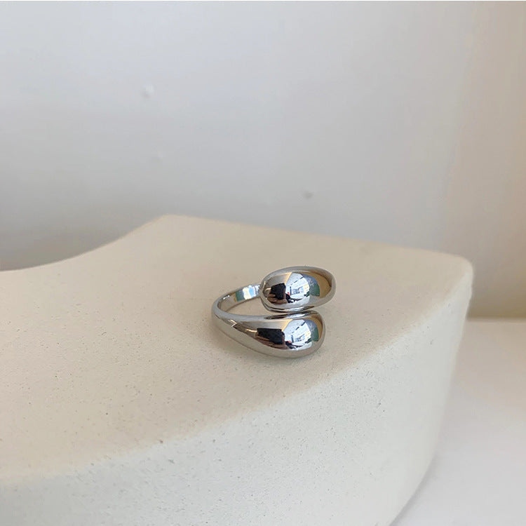 Wholesale Brass Plated Genuine Gold Water Drop Cross Ring