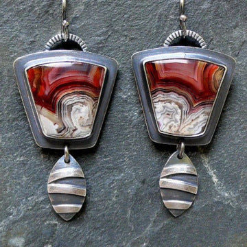 Wholesale Creative Flower Inlaid Purple Diamond Luxury Antique Silver Round Swing Earrings