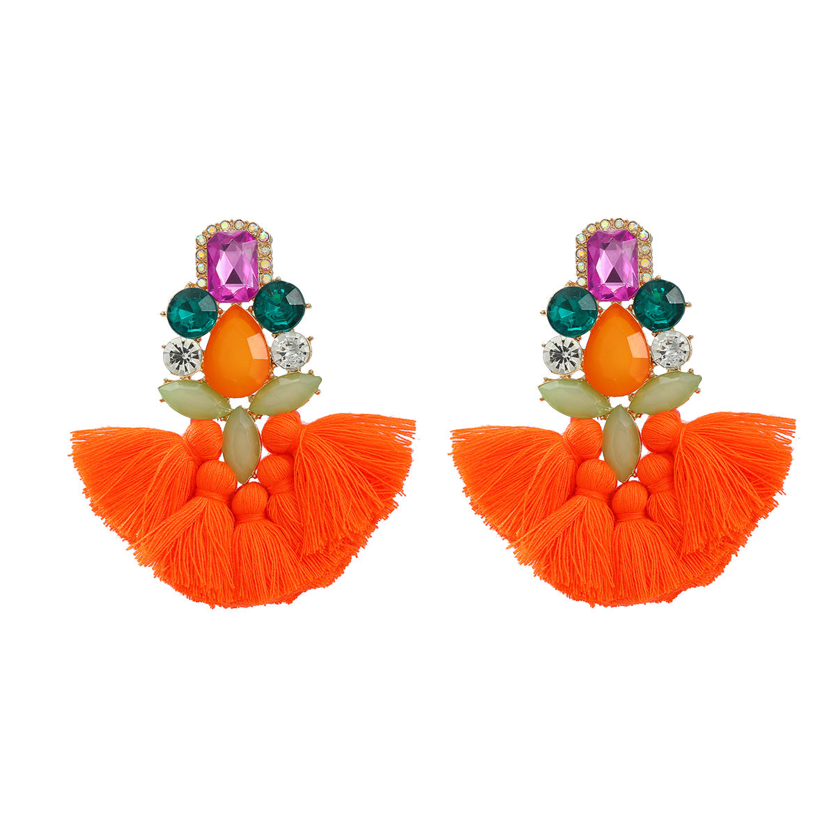 Wholesale Tassel Exaggerated Boho Style Earrings