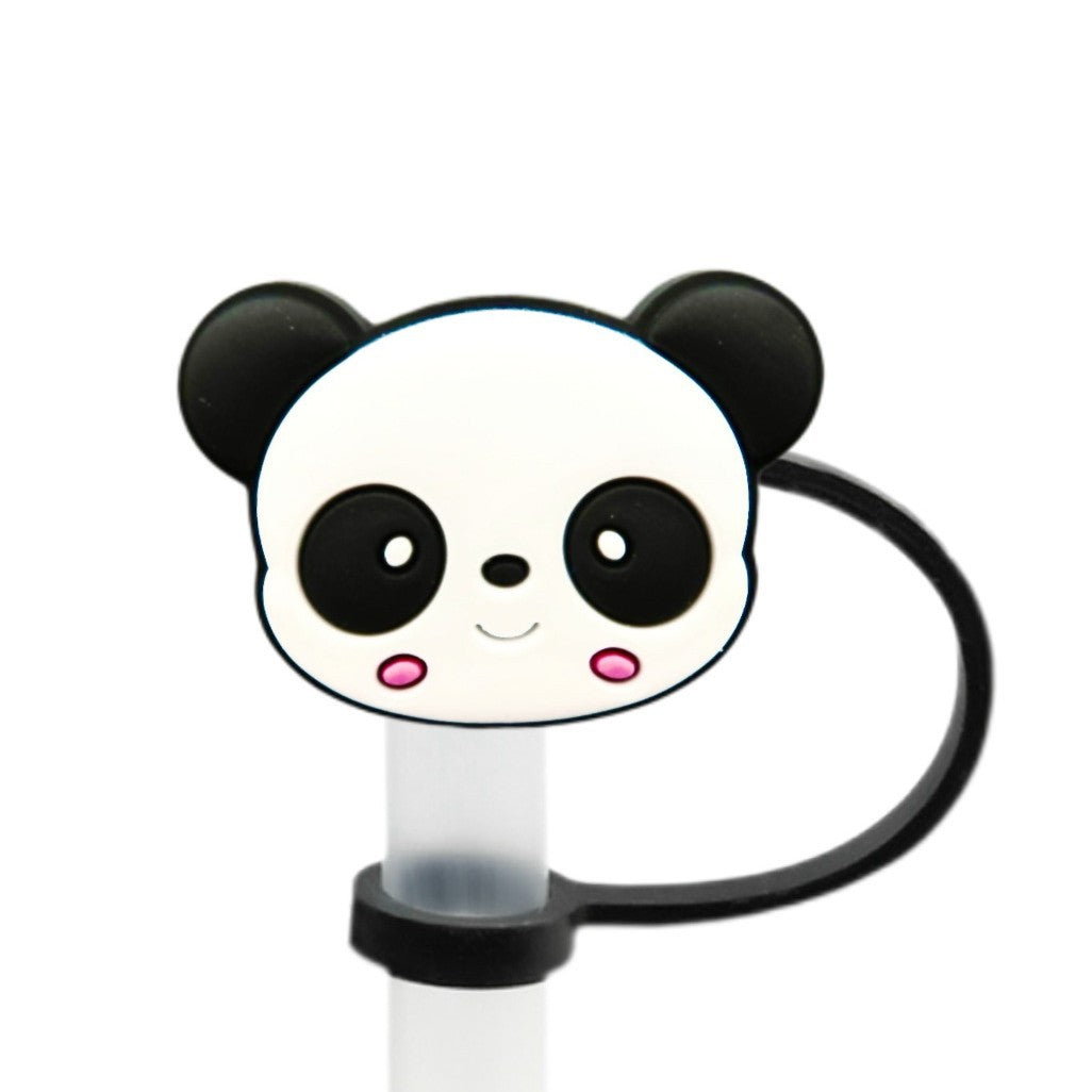 Wholesale 10pcs Cute Panda Straw Tube Cap