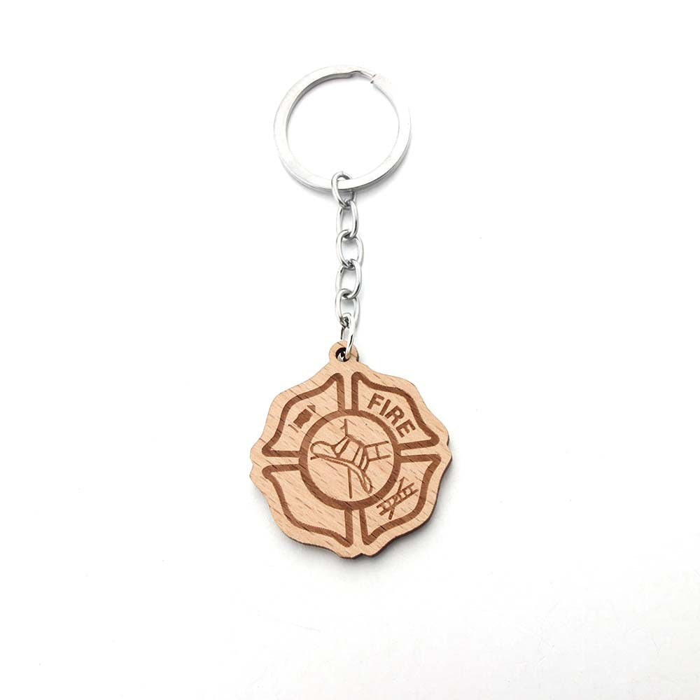 Wholesale Wooden Laser Engraved Bull Head Pendant Keychain